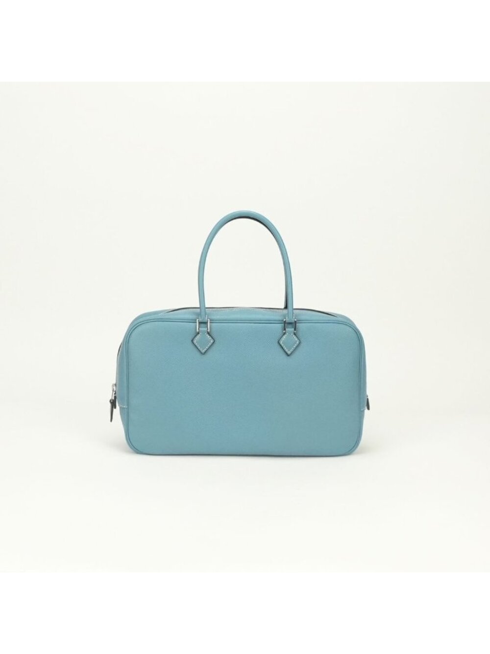 Hermes Plume Tote Epsom Blue Jean Bleu Silver Handbag Veau